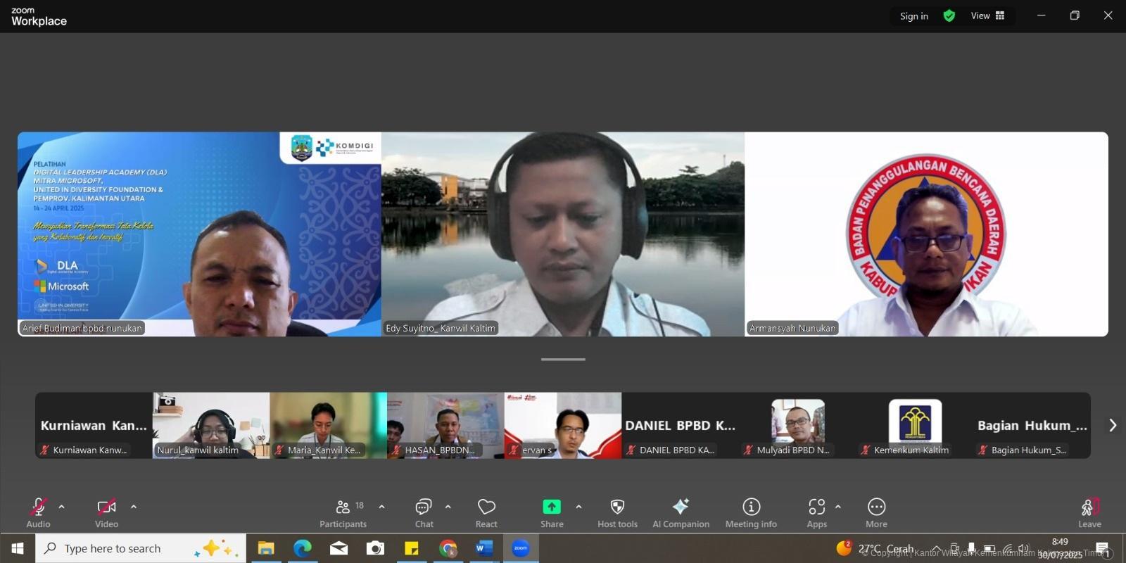 Harmonisasi Ranperbup Penanggulangan Bencana Nunukan Digelar Virtual, Perkuat Kesiapsiagaan Daerah