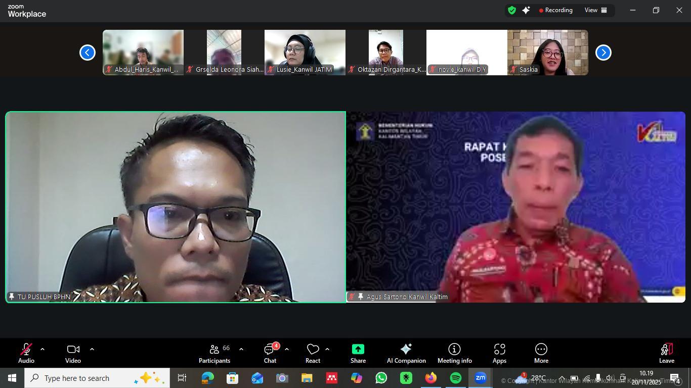 Kemenkum Kaltim Mengikuti Rakor Panwaspus dan Panwasda Bantuan Hukum Terkait Manajemen Aplikasi Sidbankum