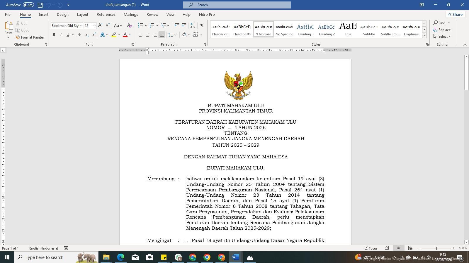 1. Harmon Raperda Mahulu