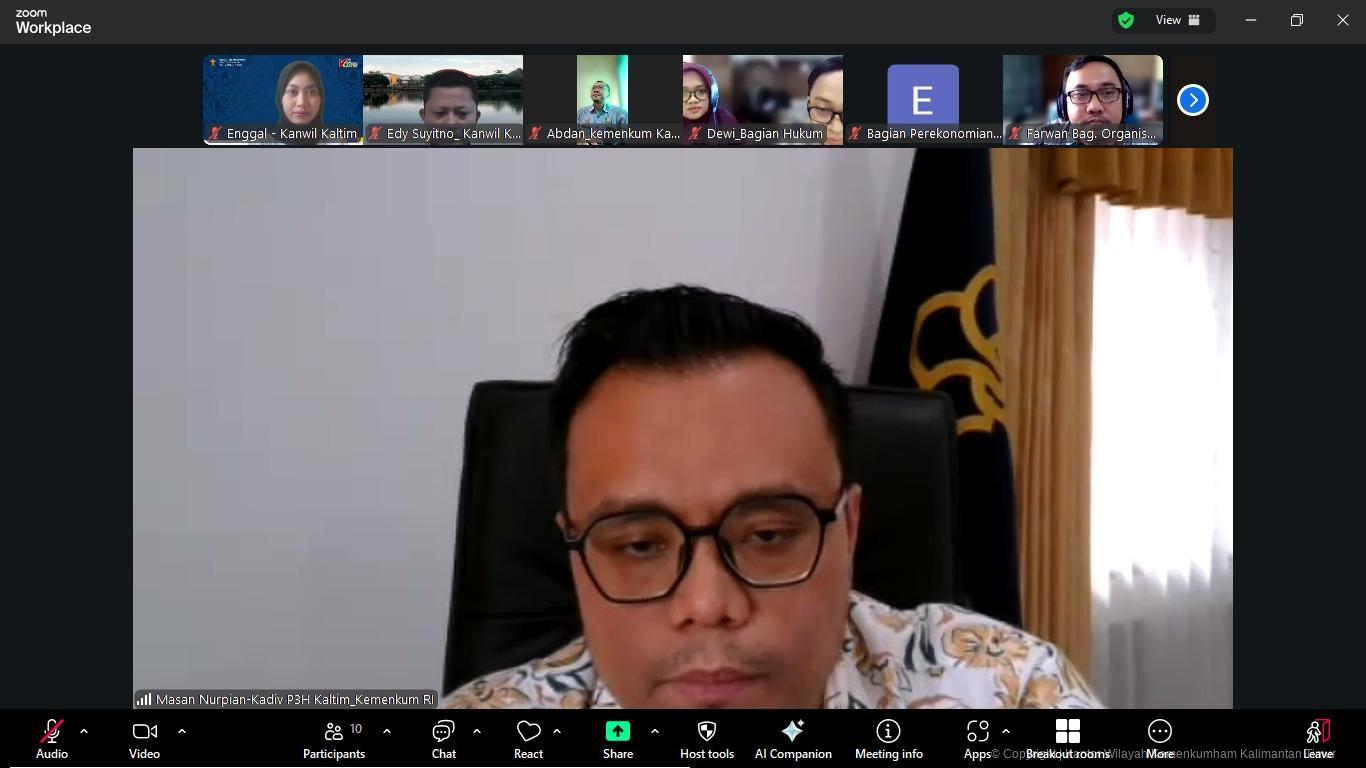 Kemenkum Kaltim Harmonisasikan Dua Raperwali Samarinda, Perkuat Tata Kelola BUMD dan Layanan Sosial