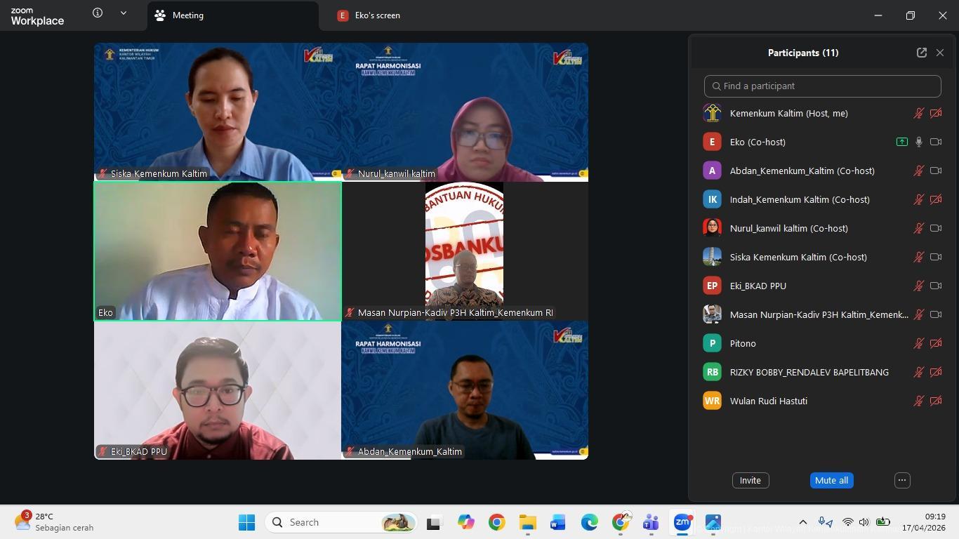 Harmonisasi One Day Service, Raperbup PPU Dipercepat dan Diselaraskan
